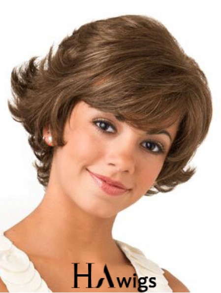 Lace Front Wavy 8 inch Brown Bob Wigs For Women