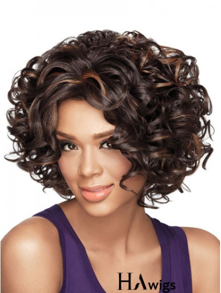 Wigs African American With Synthetic Capless Chin Length Curly Style