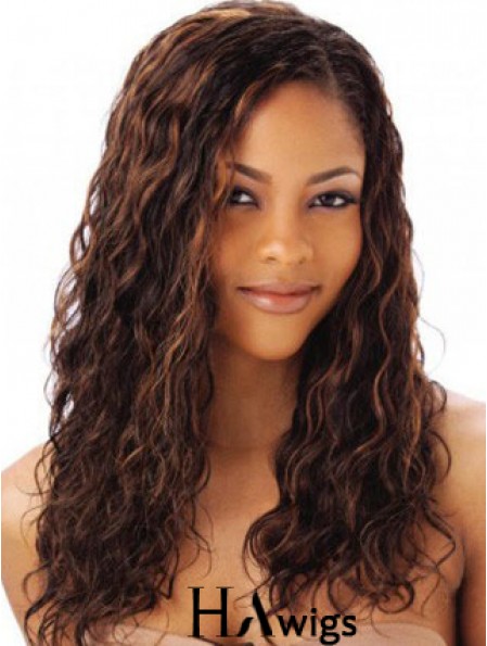 Auburn Color Long Length Wavy Style Without Bangs Human Hair Full Lace Wigs For African American Women 