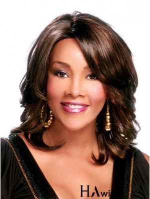 Curly Layered Shoulder Length Cheapest Brown Synthetic Wigs
