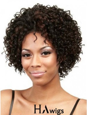 Comfortable Chin Length Kinky 10 inch Synthetic Glueless Lace Front Wigs