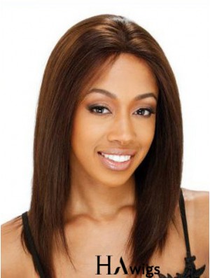 Human Hair Lace Front Wig Indian Remy Straight Style Shoulder Length