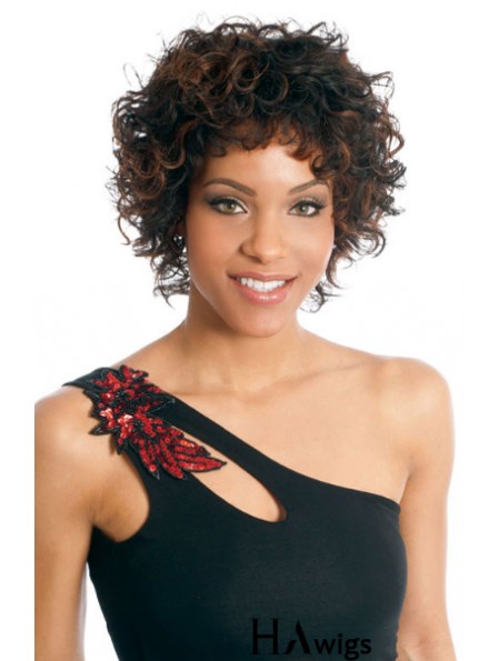 Capless Boycuts Short Brazilian Curly Black Woman Wig