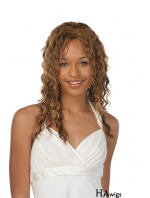 Layered Good Curly Auburn Long Human Hair Lace Front Wigs