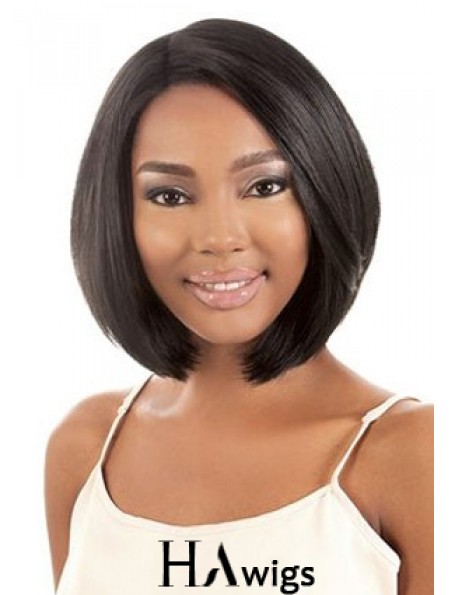 11 inch Chin Length Synthetic Black Bobs Capless Hairsyles For Black Woman