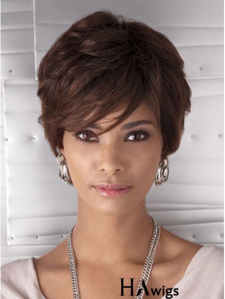 Cropped Auburn Wavy Layered Cheapest African American Wigs