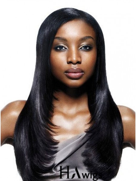 Long Black Yaki Without Bangs Best African American Wigs