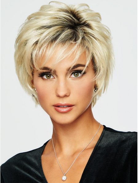 Comfortable Boycuts Blonde Wavy 5 inch Cropped Synthetic Wigs