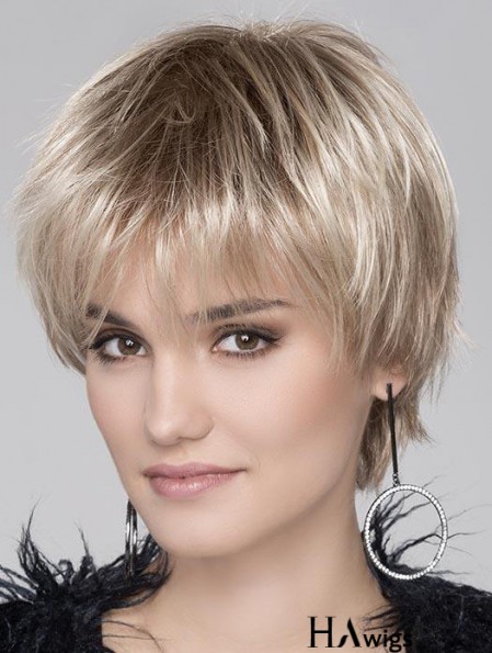 Blonde Cheapest Wavy Cropped Synthetic Bob Wigs