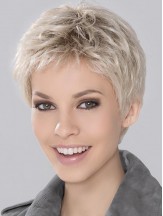 Durable Blonde Incredible Cropped Platinum Wavy Monofilament Wigs For Women