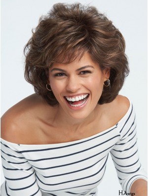 Comfortable Capless Brown 8 inch Short Boycuts Synthetic Wigs