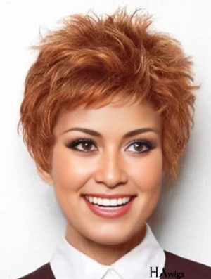 Boycuts Auburn Straight 4 inch Cropped Synthetic Wigs