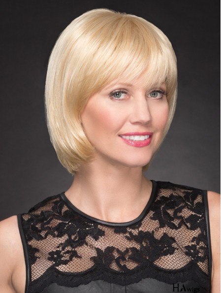 10 inch Chin Length Perfect Blonde Straight Bob Wigs