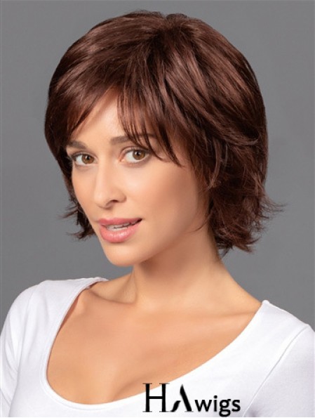 8 inch Short Cheapest Brown Wavy Bob Wigs