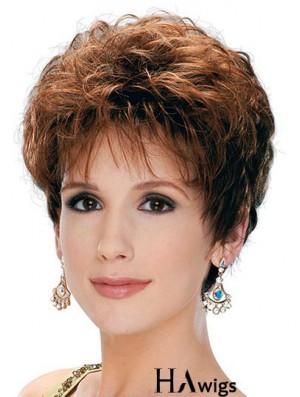 Classic Lady Wig With Capless Synthetic Curly Style Short Length