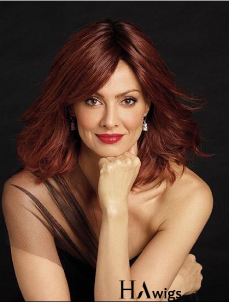 Auburn Shoulder Length Wavy Layered 12 inch Style Medium Wigs