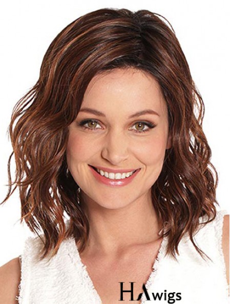 Auburn 14 inch Without Bangs Shoulder Length Top Monofilament Wigs