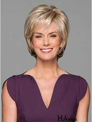 Short Wavy Blonde 6 inch Lace Wig Cap