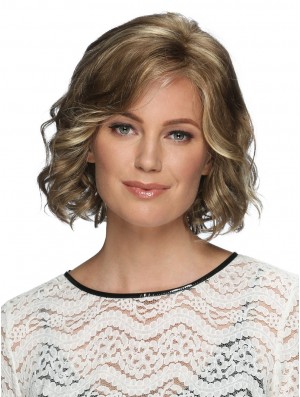 Lace Front 12 inch Wavy Blonde With Bangs Wigs