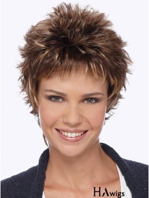 Boycuts Blonde Wavy 6 inch Short Synthetic Wigs