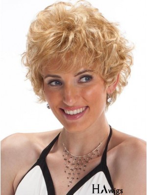 Capless Blonde 8 inch Cropped Boycuts Synthetic Wigs
