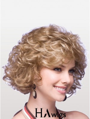 Synthetic Cheap Wigs With Capless Layered Cuts Chin Length Blonde Color