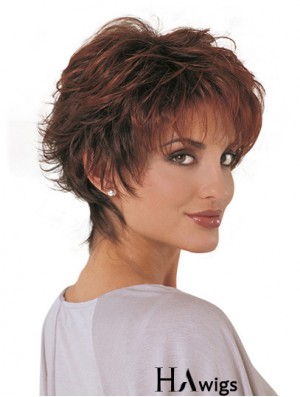 Fashion Synthetic Wigs Classic Cut Short Length Auburn Color