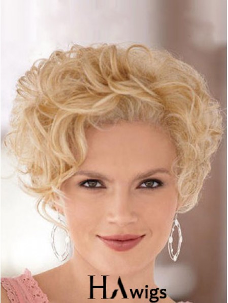 High Quality Blonde Short Curly Classic Lace Front Wigs