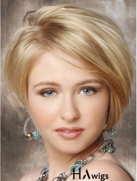 Synthetic Lace Front Wigs Cheap Chin Length Bobs Cut Blonde Color