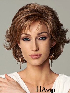10 inch Layered Wavy Chin Length Heat Resistant Synthetic Lace Front Wig