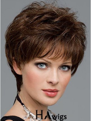 Brown Wavy Short Boycuts Lace Front Cheap Wig UK