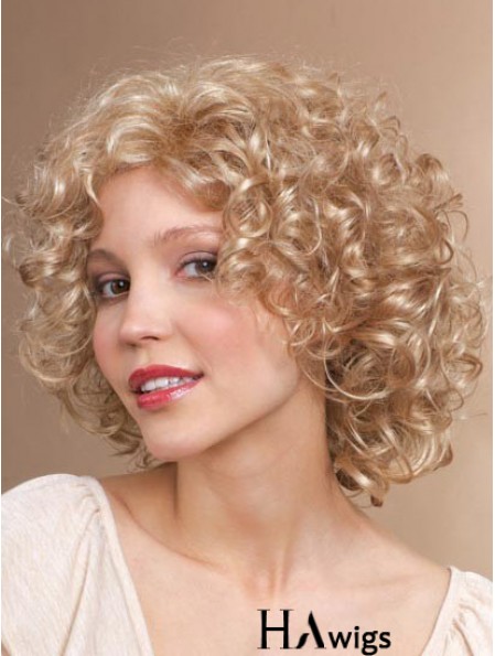Chin Length Classic Curly Blonde Stylish Synthetic Wigs