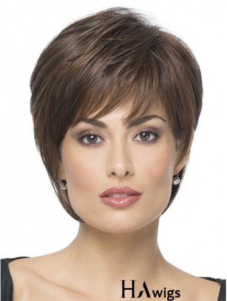 Short Boycuts Straight Brown Hairstyles Synthetic Wigs