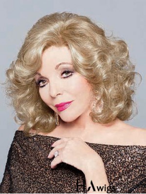 Synthetic Chin Length Curly 100% Hand-tied Elderly Lady Wigs