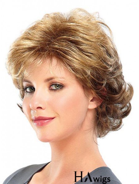 Curly Layered Short Great Blonde Synthetic Wigs