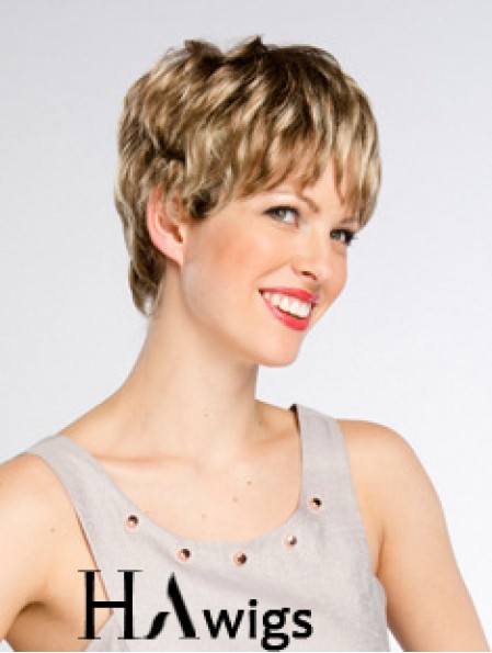 Short Wavy Monofilament Layered 8 inch Online Synthetic Wigs