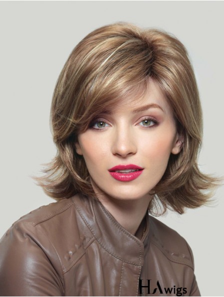 Synthetic UK Chin Length Capless Layered Cut Wavy Style