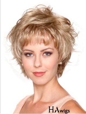 Wavy Layered 8 inch Blonde No-Fuss Synthetic Wigs