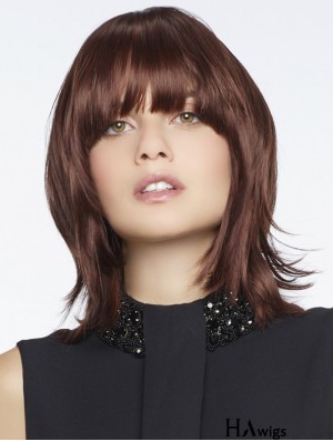 Synthetic Wigs Top Quality Remy Human Straight Style With Bangs