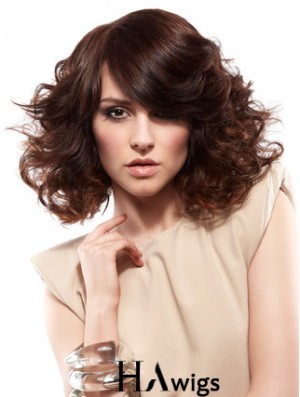 Curly Layered Shoulder Length Auburn Gorgeous Lace Front Wigs