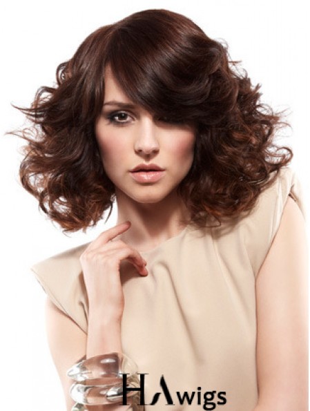 Curly Layered Shoulder Length Auburn Gorgeous Lace Front Wigs