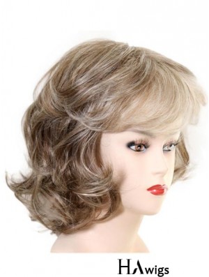 Chin Length Layered Wavy Soft Synthetic Wigs