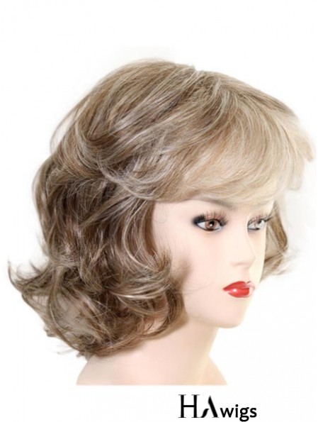 Chin Length Layered Wavy Soft Synthetic Wigs