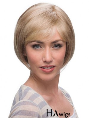 Chin Length Blonde Top 10 inch Straight Bob Wigs