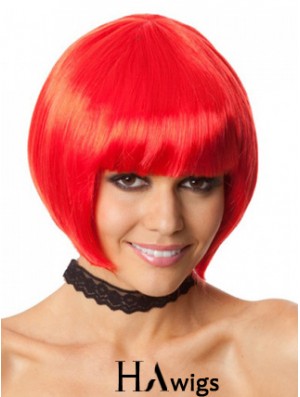 Amazing 10 inch Straight Red Bobs Short Wigs