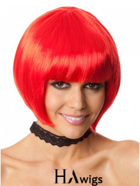 Amazing 10 inch Straight Red Bobs Short Wigs