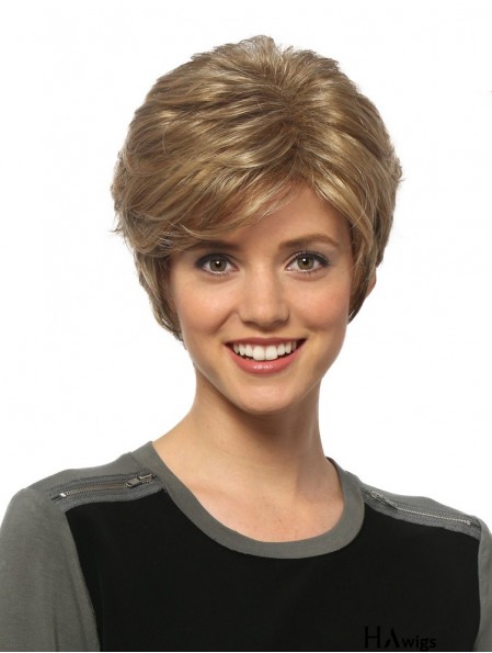 Sleek 8 inch Wavy Blonde Boycuts Short Wigs