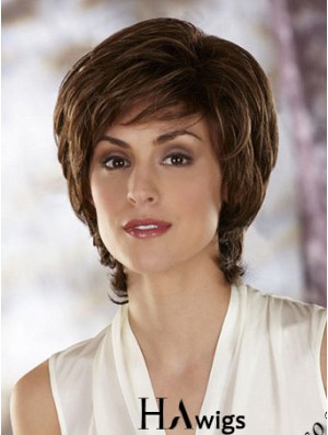 Wavy Brown High Quality Chin Length Classic Wigs