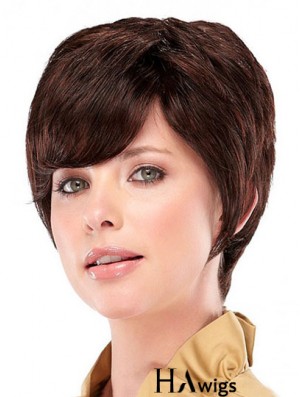 Cropped Layered Straight Auburn Exquisite Synthetic Wigs