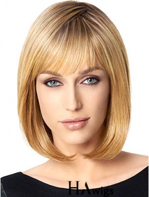 Bobs Blonde Straight Chin Length 10 inch Affordable Medium Wigs